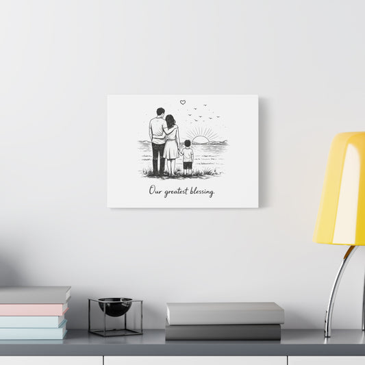 Our Greatest Blessing Family Canvas Wall Art – Minimalist Family Love Print, Parents and Child Canvas, Meaningful Family Wall Decor Gift